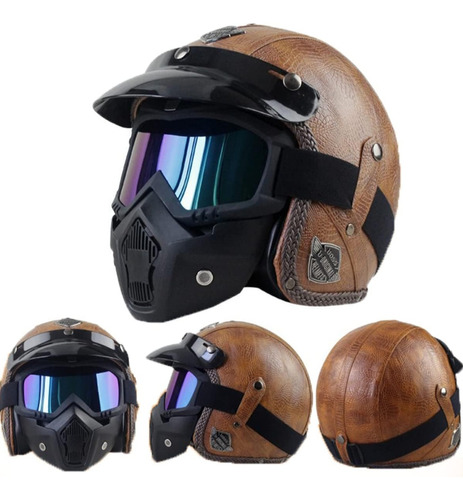 Casco Moto Vintage Retro Navidad Motocicleta Cascos 