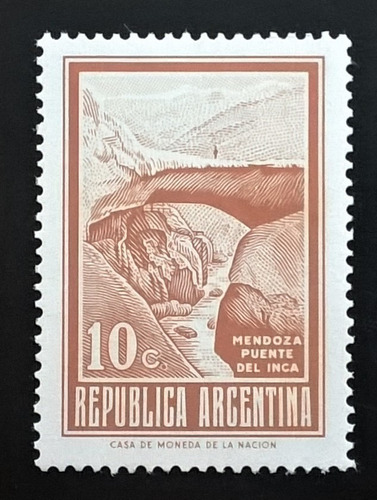 Argentina, Sello Gj 1526 B Pte Inca Cast Amar 71 Mint L12410