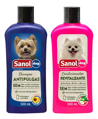 Shampoo Cachorro Antipulga + Condicionador P Cães Sanol