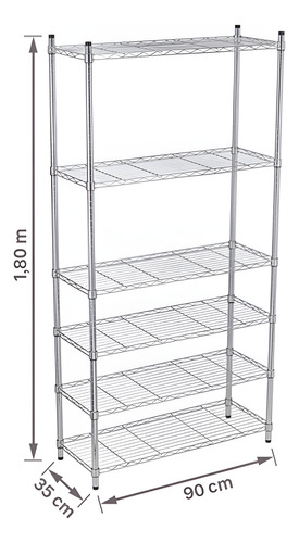 Estante Aço Metal Cromado 5 Prateleiras Leroy Merlin 180x90