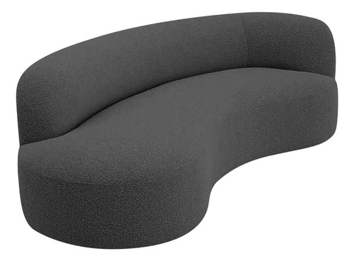 Divã Recamier Orgânico Tokyo 180cm Lado Esquerdo Linho Cor Cinza-escuro