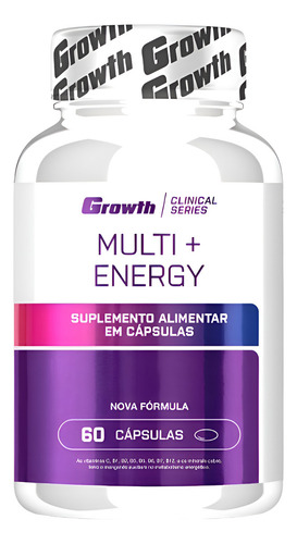 Multi + Energy 60 Soft - Growth Supplements Sabor Sem Sabor