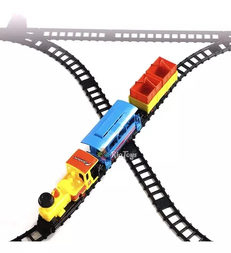 Trem De Brinquedo Construction A Pilha Locomotiva Infantil