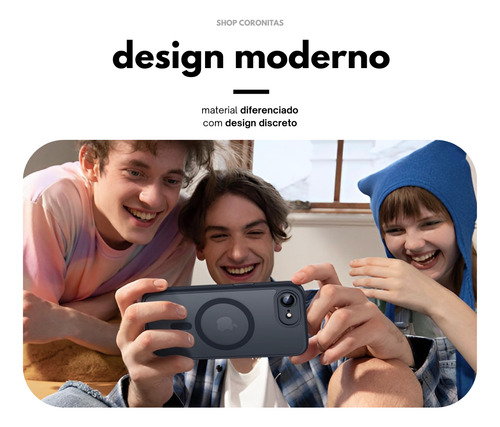 Capa Magsafe Magnetic iPhone 14 15 16 + Película Privacidade