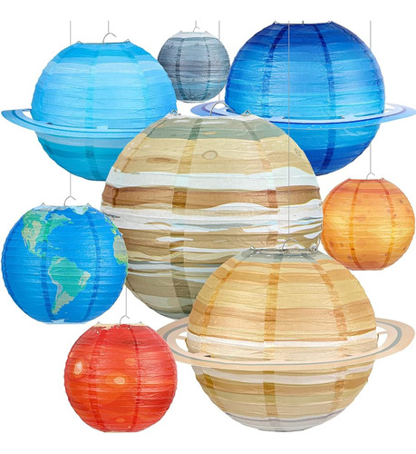 8 Pack Space Paper Lanterns Planetas Lanterns Out Of This Wo