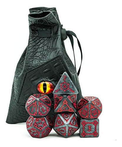 Cusdie 7 Piezas De Dados Gigantes Dnd De 25 Mm Con Bolsa De