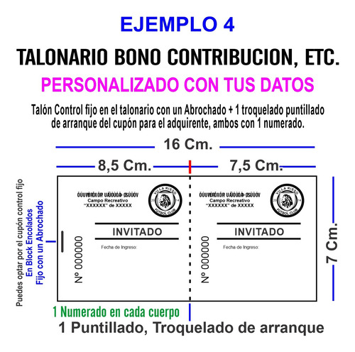 4000 Rifas, Bonos Contribución, Sorteos, Personalizados 16x7