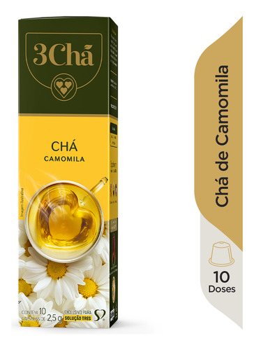 Cápsula De Chá Camomila Tres 3 Corações 10 Unid