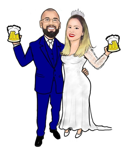 Caricaturas Desenho Promoção Para Casal Namorados Noivos 