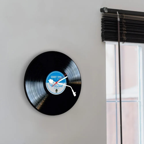 Imagem 2 de 3 de Relógio De Parede Disco De Vinil Azul Beek Geek's Rp-avinil