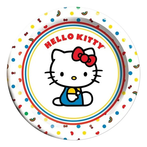 Plato Pastelero De Cartón Hello Kitty 6 Piezas - Alekit1