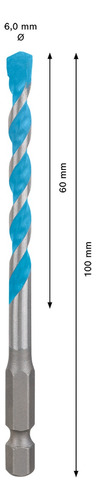 Broca Multimaterial Bosch Hex-9 6mm | Perfora Todo Tipo
