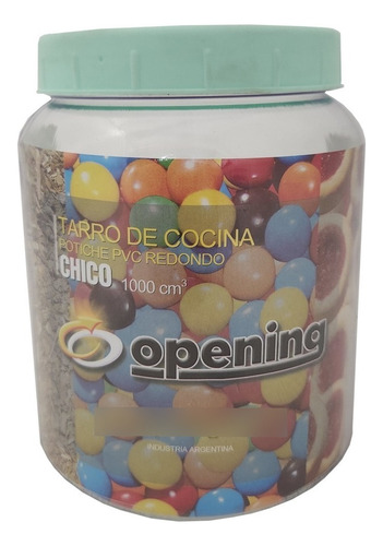 Contenedor Potiche Con Tapa A Rosca Tarro Chico 1lt Opening Color Verde