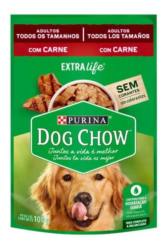 Sachet Dog Chow Adulto Carne 15 Un. Stgo.