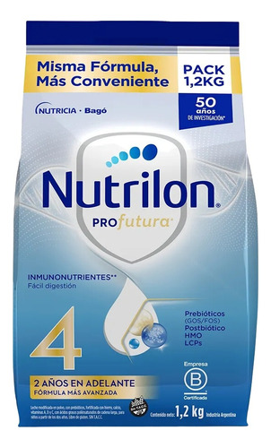 Nutrilon Profutura 4 Bolsa 1.2kg Leche De Formula En Pvo