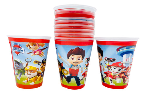 100 Vasos Paw Patrol Desechables Canina Fiesta Cumpleaños