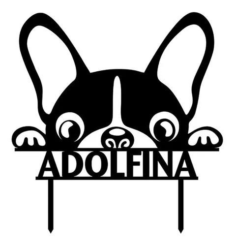 comprar Topper Adorno Torta Cabeza Perro Perrito Nombre Personalizad