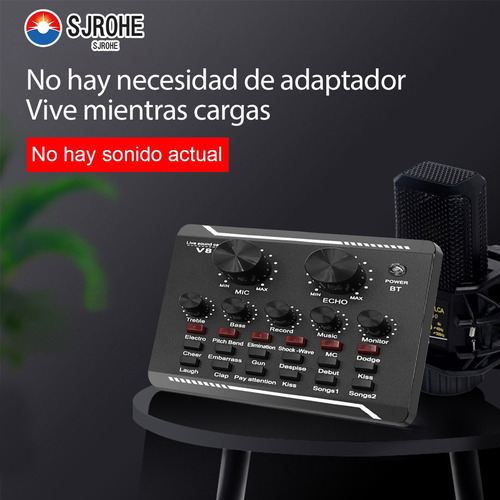 Sjrohe Mejor Tarjeta De Sonido Para Streaming En Calidad Profesional Tarjetas De Sonido Con Mezcladora Integrada Conexión Usb,control De Mezcla Consolas De Audio Micrófonos Profesionales Ecualización