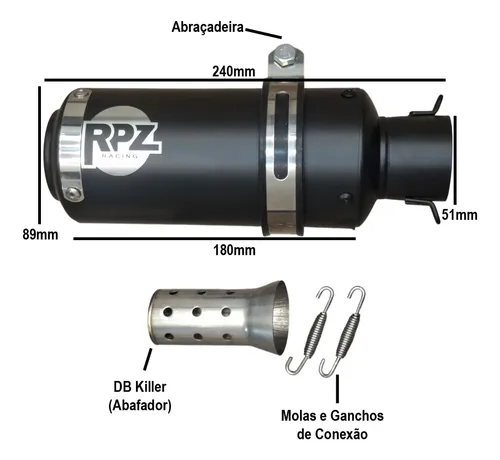 Escapamento Esportivo Rpz Racing = Sc Project Preto Kawasaki Zx4r