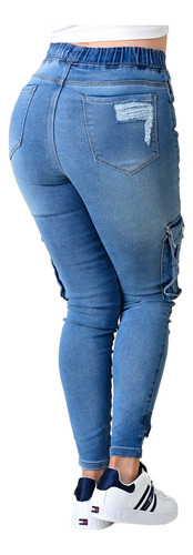 Pantalon Jogger Tipo Cargo Para Dama Con Stretch Itzi E467