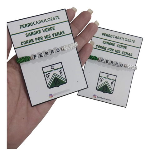 Pulsera Equipos De Futbol Clubes Artesanales Ferro 0 Mm