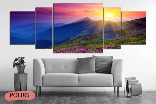 Imagen 4 de 10 de Cuadros Polipticos Paisajes Y Decorativos 160x60 Tela Lienzo