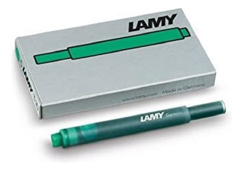 Tinta Lamy T10 Caja 5 Cartuchos Tinta Verde Exterior Transparente