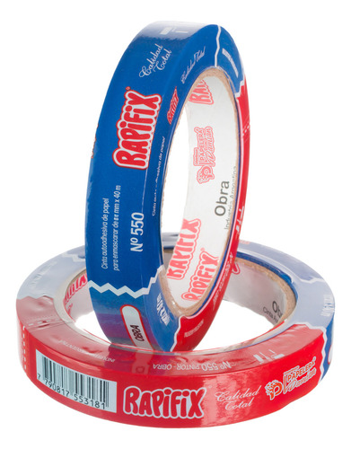 Cinta Papel Obra Enmascarar Azul Uv 24mm Rapifix Pintor Roll Liso