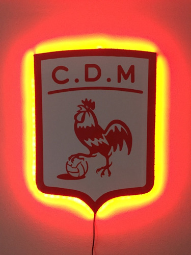 Cuadro Escudo Club Deportivo Moron Luces Led Rojo + Tecla