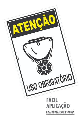 Kit 2 Placas Epi Atenção Uso Obrigatório Máscara Gás Toxico
