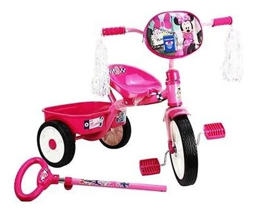 Triciclo Para Niña Minnie Mouse Con Barra Empuje - Rosa - Apache