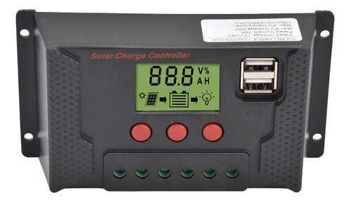 Controlador Solar Pwm Lcd 12v 24v 10a Regulador De Batería