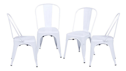 Cadeira de jantar HDC Group Tolix, estrutura de cor  branco, 4 unidades