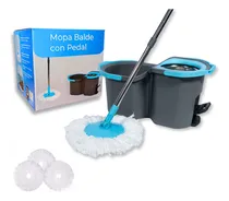 Comprar Mopa Jazak con Pedal Centrifugo \u002F Easy Clean \u002F Para todo Tipo de Pisos \u002F 4 Repuestos en Total \u002F Giratoria 360 \u002F Doble Balde \u002F Escurridor \u002F Tipo Lampazo \u002F Palo Acero 1.43m \u002F Microfibra Alta Absorción