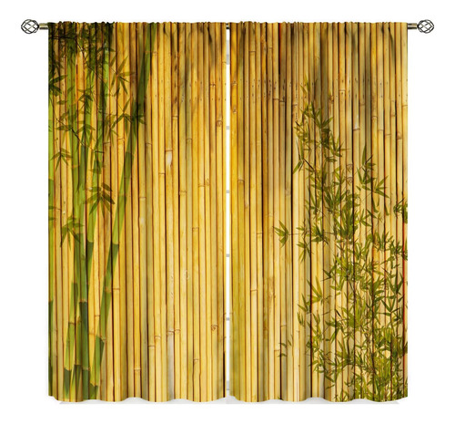 Cortina Estampado Bambu Estilo Asiatico Japon Naturaleza 2 X