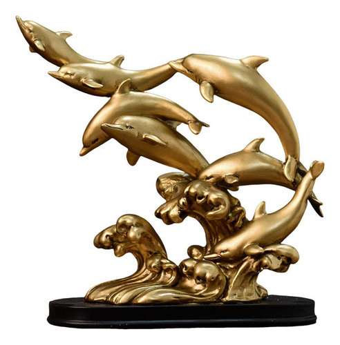 Estatuilla De Estatua De Delfines, Escultura De Adorno Para