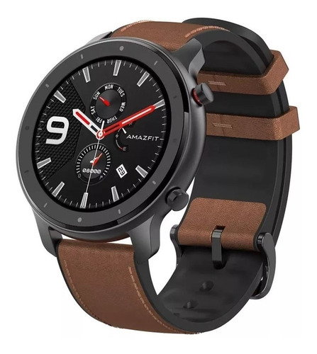Relógio Smartwatch Amazfit Gtr 47mm Preto Alloy Gps Amoled Cor da pulseira Marrom