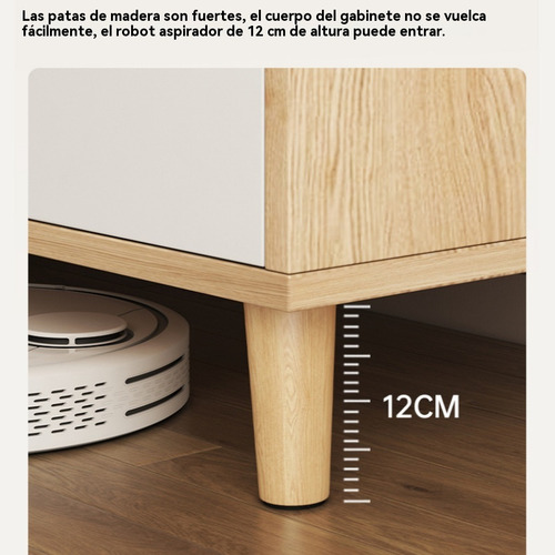 Zapatero Moderno Con 4 Puertas 1 Cajón, 120x32x85cm Color Roble+blanco
