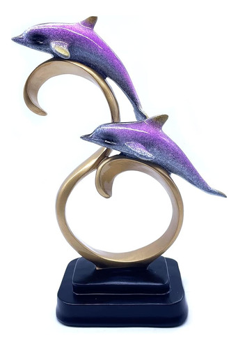Resina Delfín Estatua Escultura Frgurine Regalo Para La Ofic