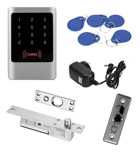 Kit Control Accesos Rfid Exterior Teclado Perno Magnético