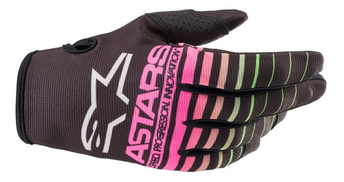 Luva Alpinestars Radar 22 Preto Rosa Verde Cross Motocross