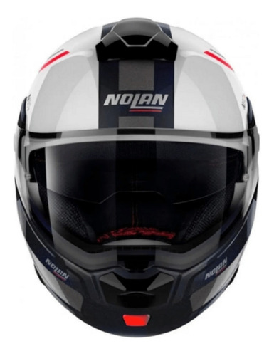 Casco Nolan N90-3 Voyager 17 N-com Blanco Ngro Gris Abatible