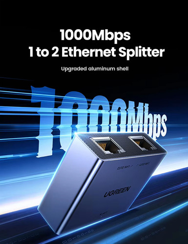 Tv Box Splitter Rj45 1000mbps (1 A 2) Ethernet Ugreen Gamer