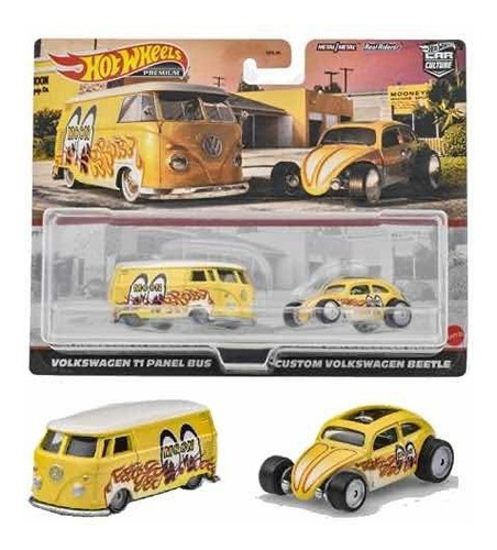 Hot Wheels Premium 2 Pack Volkswagen T1 & Beetle Moon Eyes