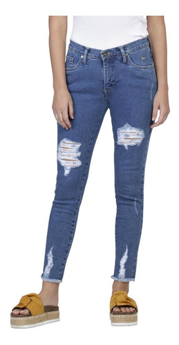 Pantalon Jeans Skinny Cintura Alta Lee Mujer 02m1