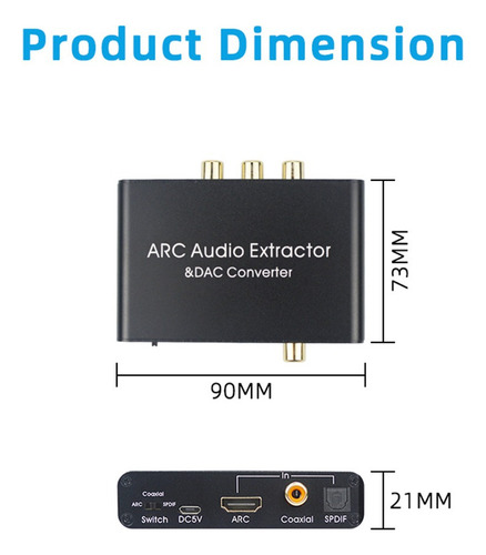 Adaptador De Audio Arc De 192 Khz, Extractor De Audio Hd Dig