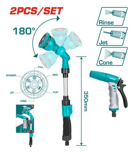 Set De Regaderas Jardin 2 Piezas Total Tools