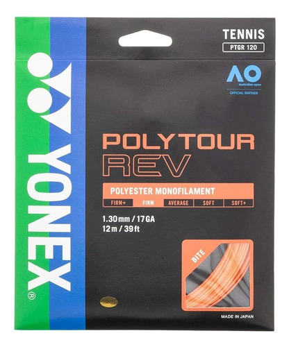 Cuerda Individual Yonex Poly Tour Rev 1.30 Mm 12mts