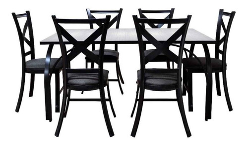 Comedor Rectangular Aldara  Con 6 Sillas 