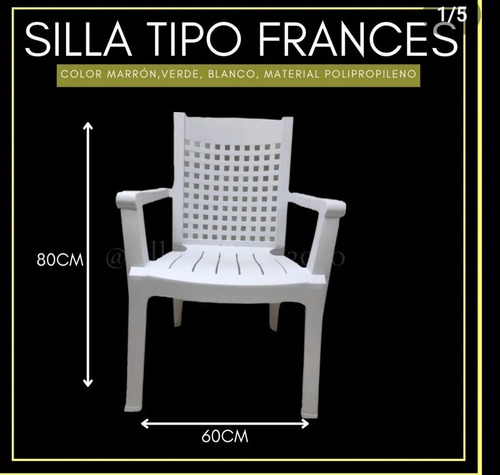 Silla Plástica Tipo Francés 